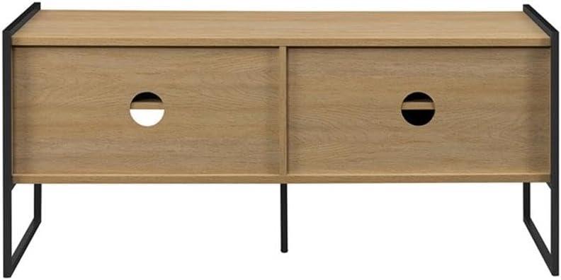 image:imageWalker Edison Tierra Contemporary Minimalist MetalLeg Low TV Stand for TVs up to 50 Inches 48 Inch Coastal Oak