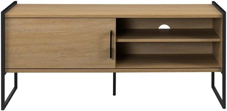 image:imageWalker Edison Tierra Contemporary Minimalist MetalLeg Low TV Stand for TVs up to 50 Inches 48 Inch Coastal Oak