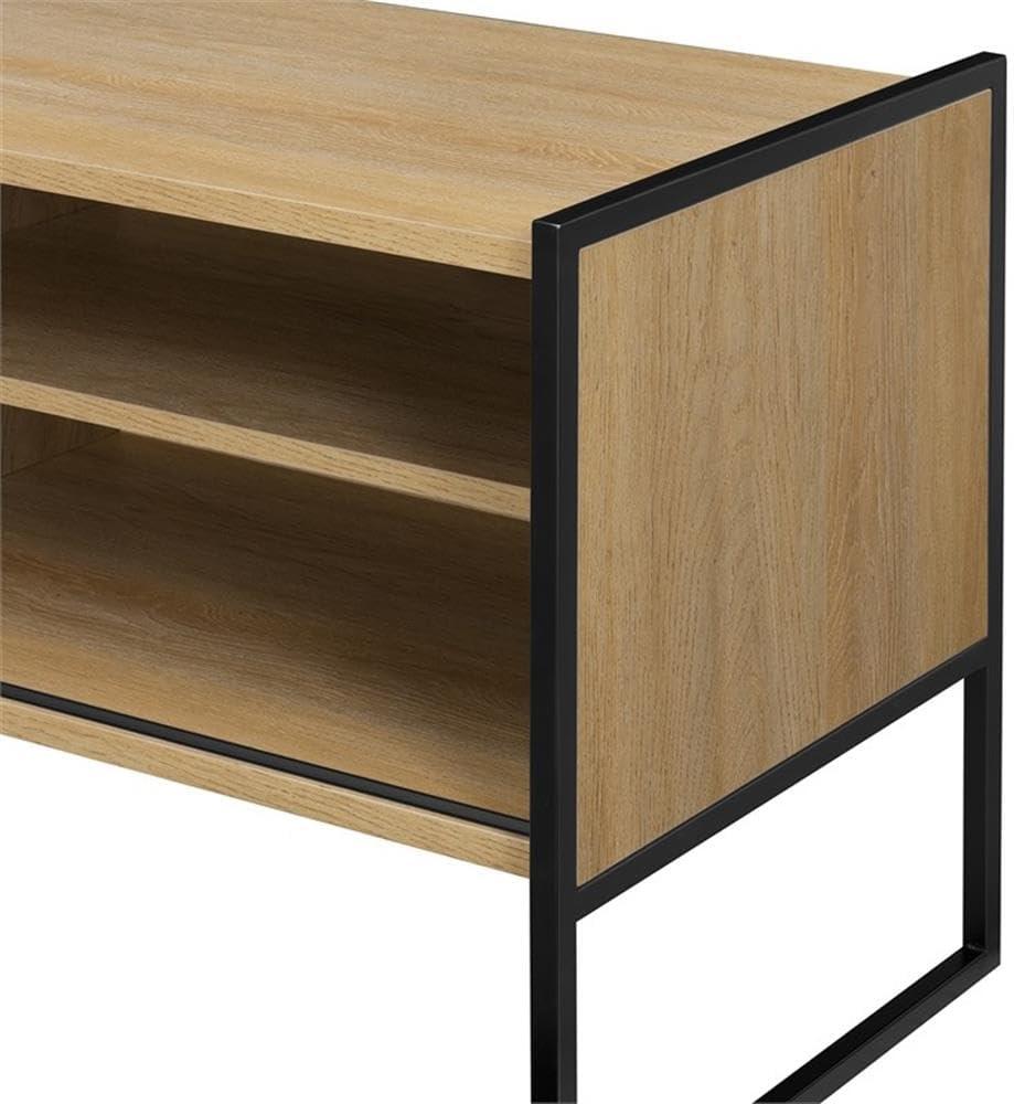 image:imageWalker Edison Tierra Contemporary Minimalist MetalLeg Low TV Stand for TVs up to 50 Inches 48 Inch Coastal Oak