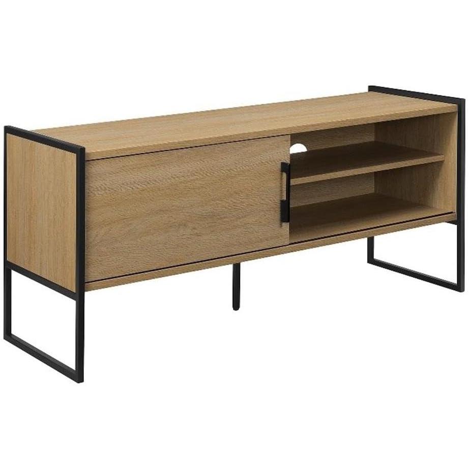image:imageWalker Edison Tierra Contemporary Minimalist MetalLeg Low TV Stand for TVs up to 50 Inches 48 Inch Coastal Oak