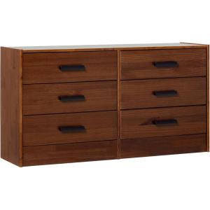 Walker Edison Easy Assembly™ Solid Wood 6-Drawer Dresser with Handles Walnut