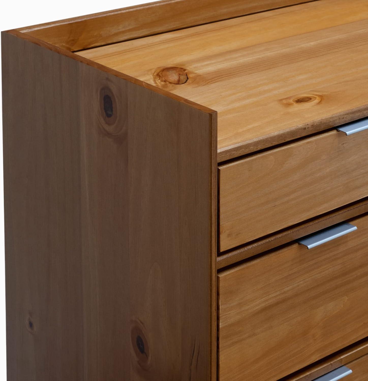 image:imageWalker Edison Blythe MidCentury Modern TrayTop Solid Wood 9Drawer Dresser 60 Inch WhiteCaramel