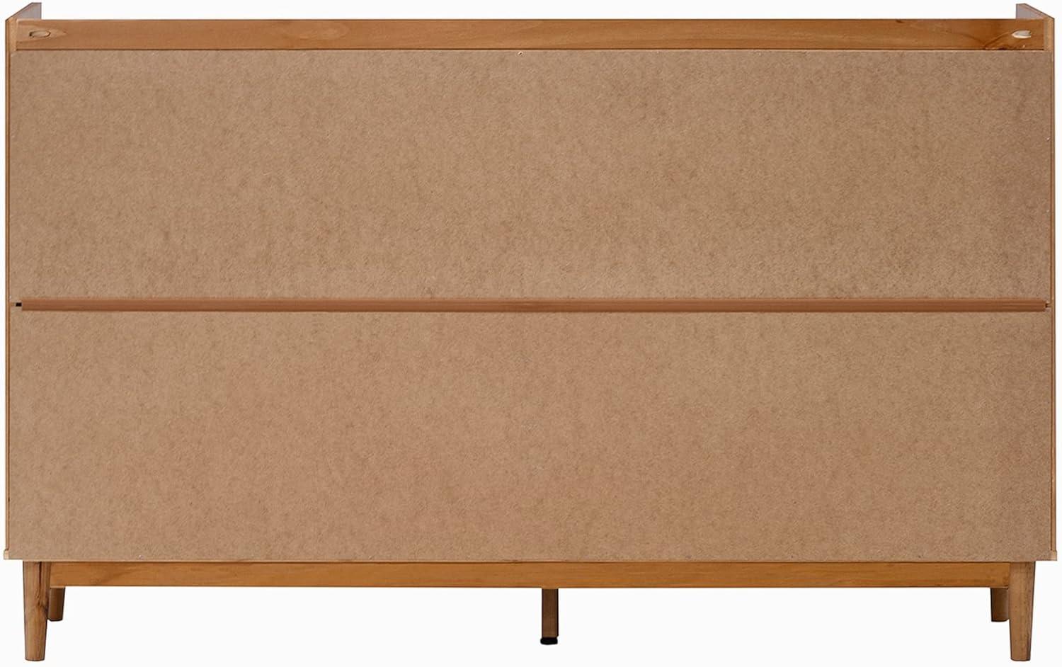 image:imageWalker Edison Blythe MidCentury Modern TrayTop Solid Wood 9Drawer Dresser 60 Inch WhiteCaramel
