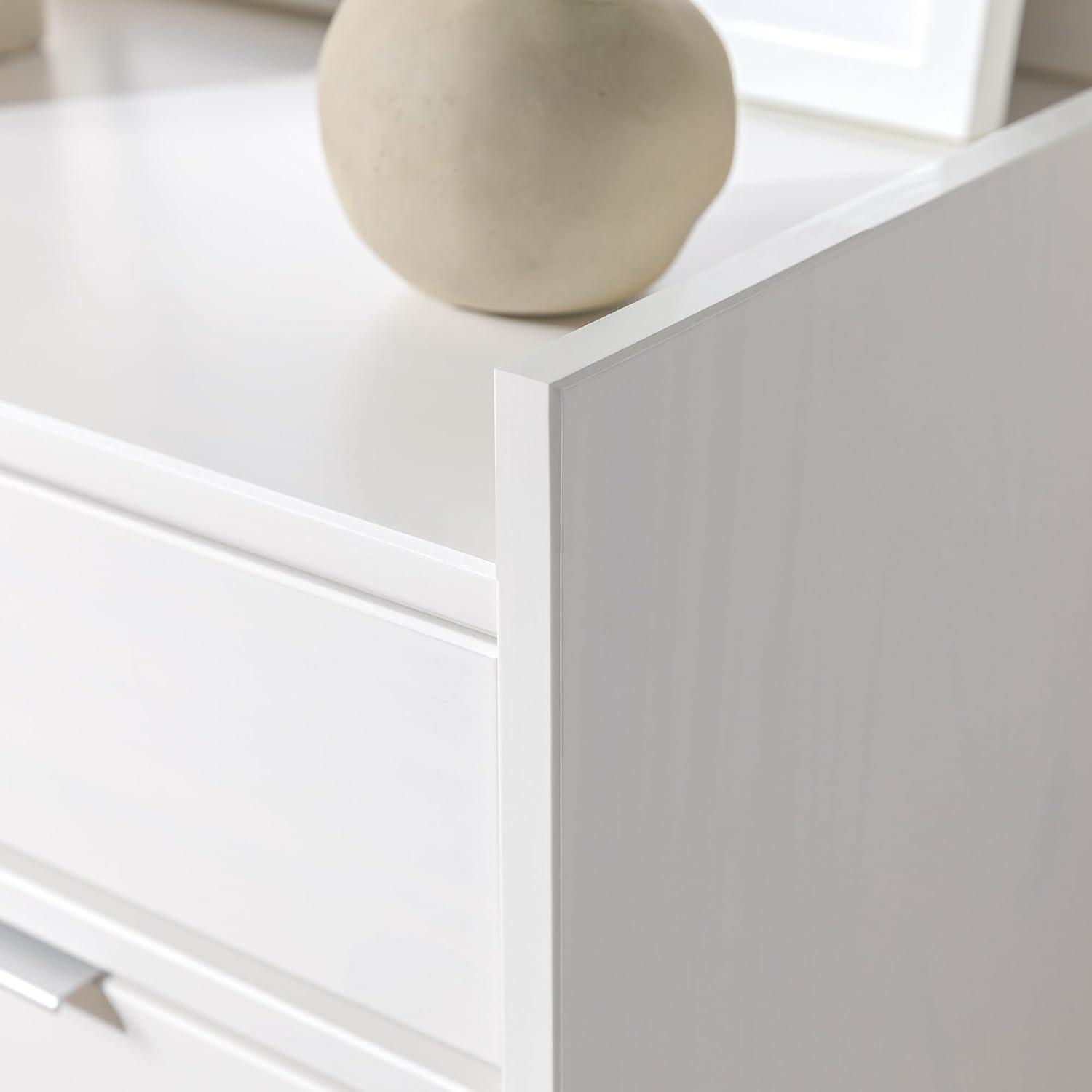 image:imageWalker Edison Blythe MidCentury Modern TrayTop Solid Wood 9Drawer Dresser 60 Inch WhiteWhite