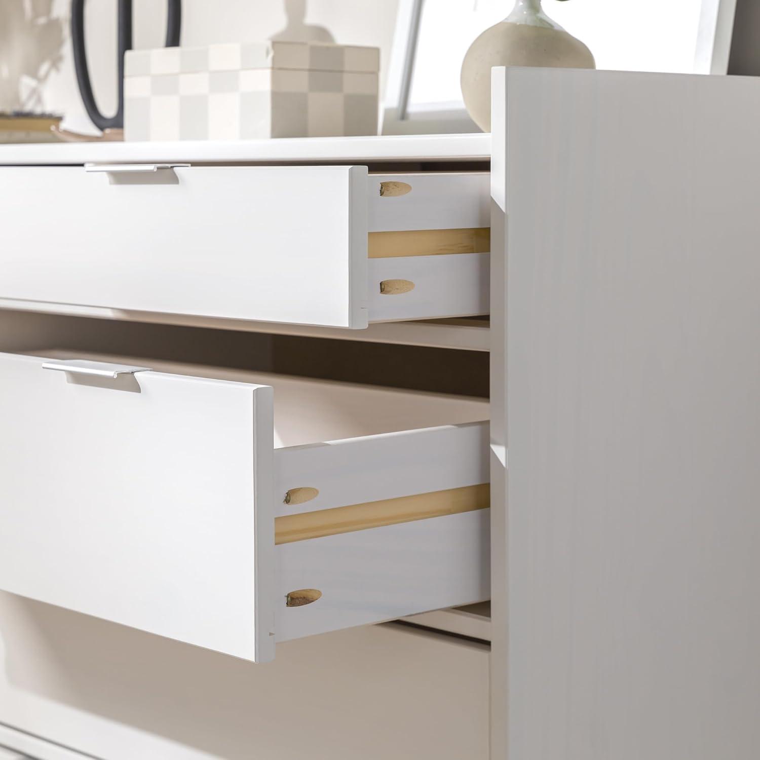 image:imageWalker Edison Blythe MidCentury Modern TrayTop Solid Wood 9Drawer Dresser 60 Inch WhiteWhite