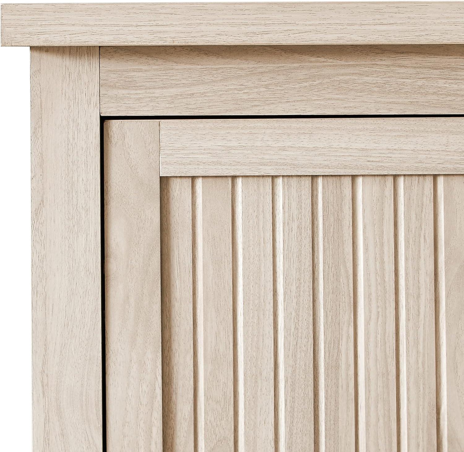 image:imageWalker Edison Coronado Coastal Style 4 Drawer Grooved Door Storage Chest 45 Inch Dark WalnutBirch